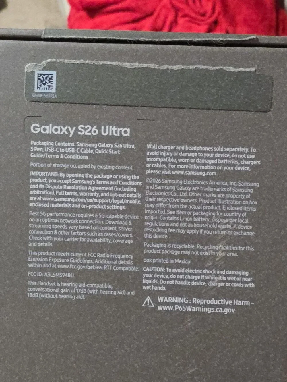 Samsung retail packaging